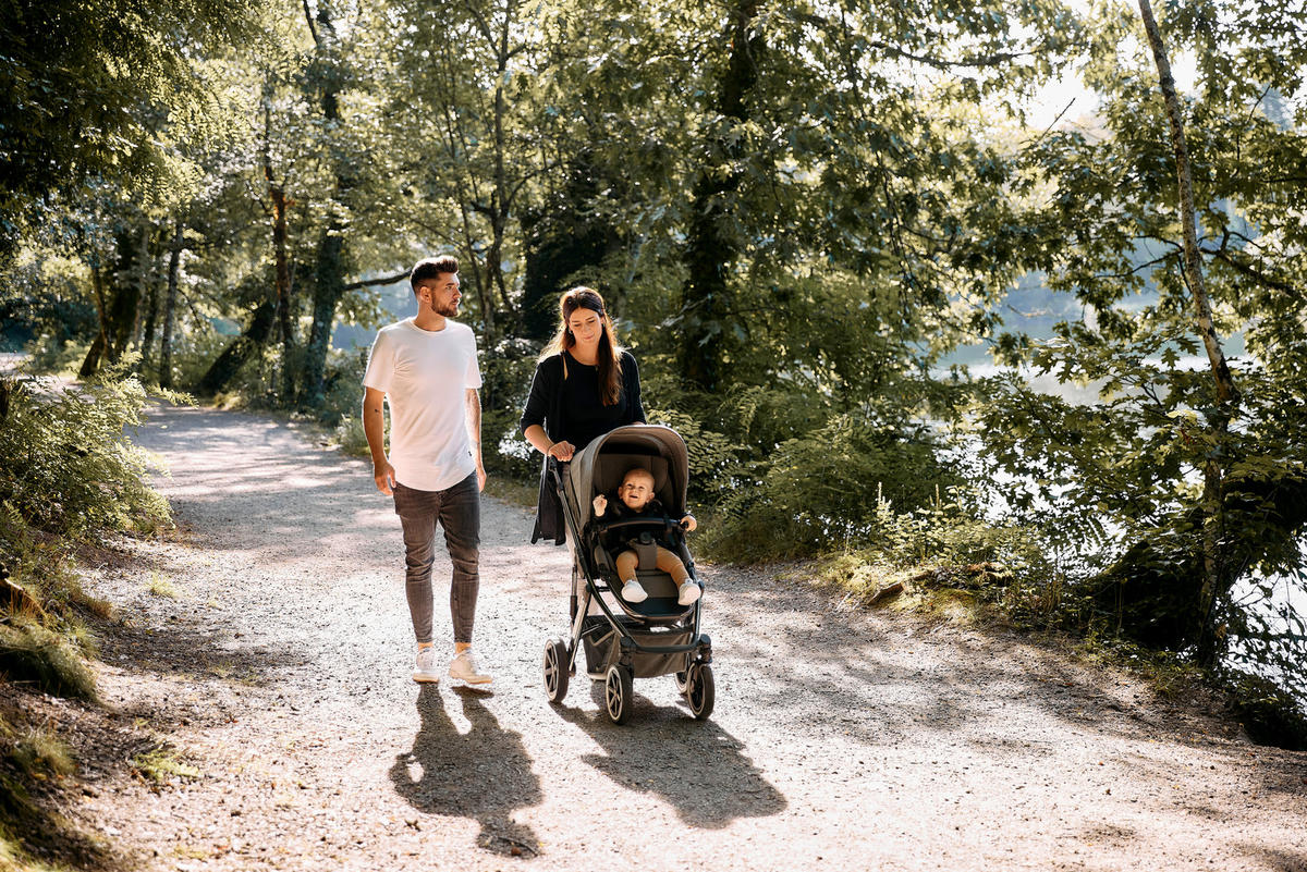 KINDERWAGENSET  Salsa 5 Air Set  Pine  - Pastellgrün/Schwarz, Basics, Textil/Metall (63/118/95,5cm) - ABC Design