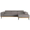 ECKSOFA Grau Mikrofaser  - Schwarz/Grau, KONVENTIONELL, Textil/Metall (244/157cm) - Cotta