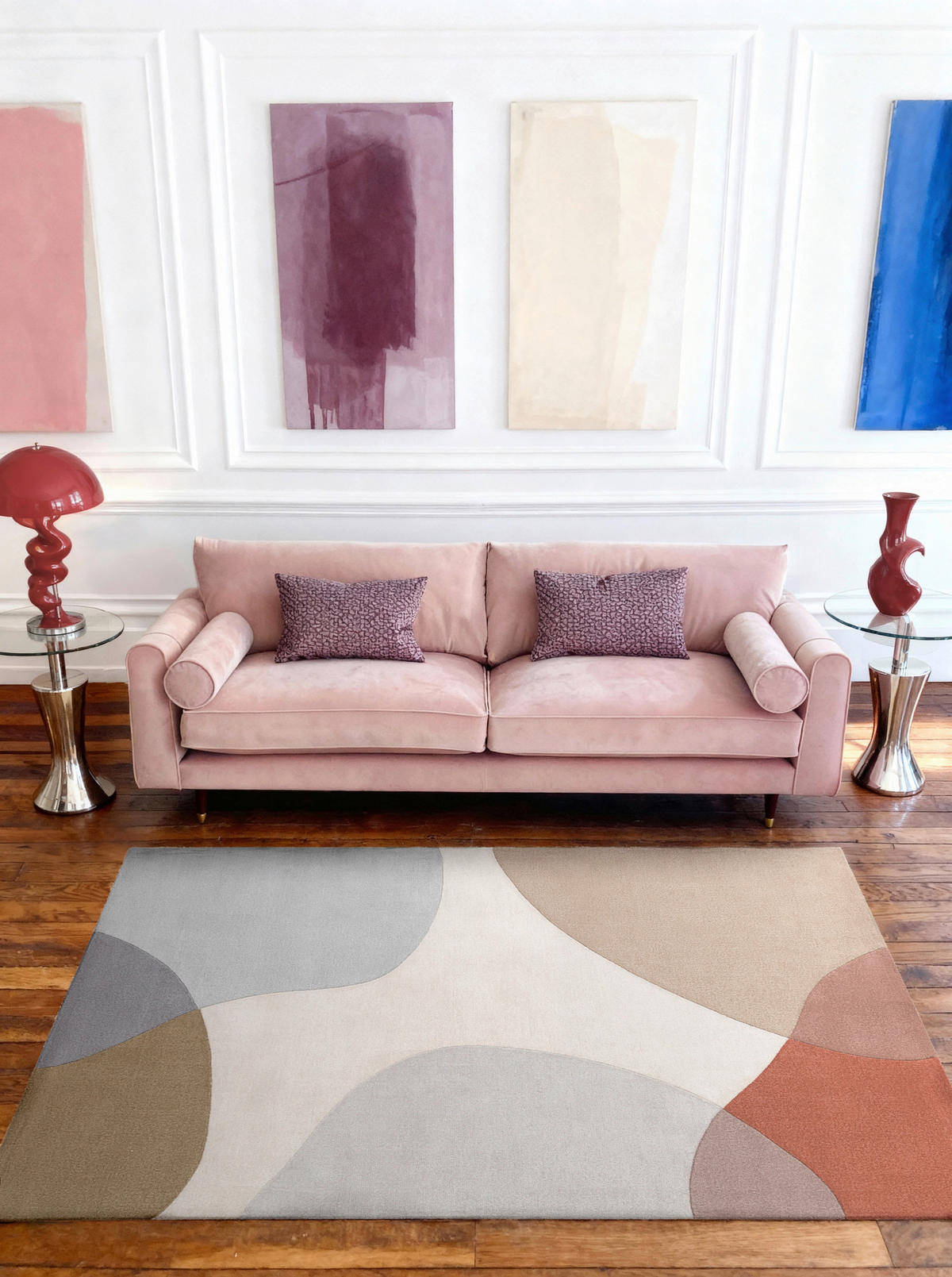 WOLLTEPPICH 120/170 cm Hackney Creme, Multicolor, Pastellblau rechteckig  - Pastellblau/Multicolor, Basics, Textil (120/170cm) - Ted Baker