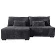 ECKSOFA Schwarz Cord  - Schwarz, MODERN, Holz/Textil (145/210cm) - Carryhome