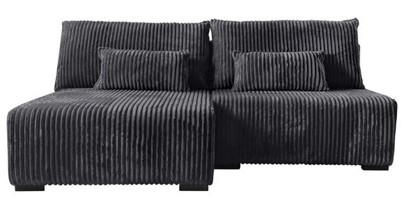 ECKSOFA Schwarz Cord  - Schwarz, MODERN, Holz/Textil (145/210cm) - Carryhome