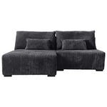 ECKSOFA in Cord Schwarz  - Schwarz, MODERN, Holz/Textil (145/210cm) - Carryhome