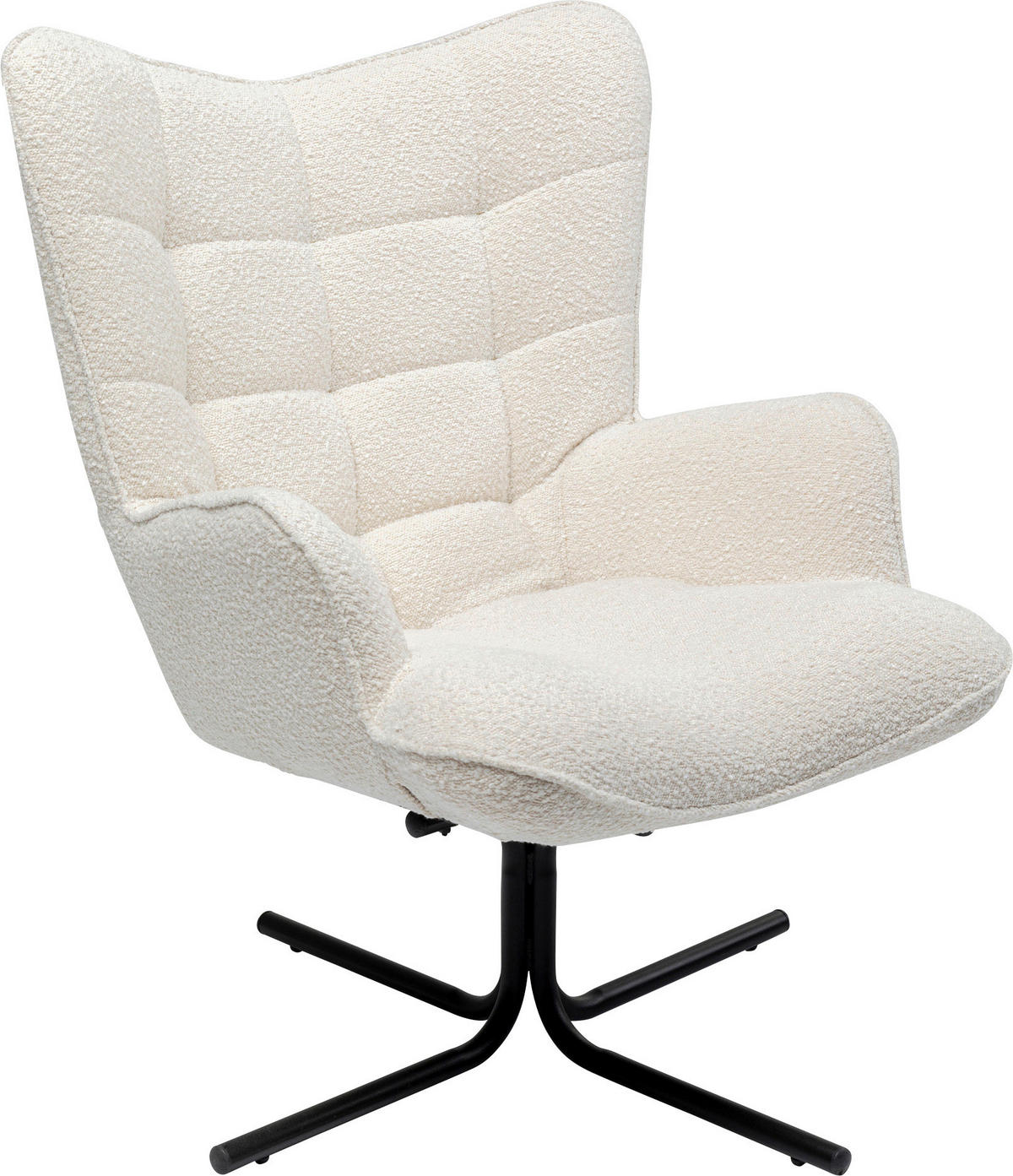 SESSEL Bouclé Beige    - Beige/Schwarz, Design, Textil/Metall (82/95/73cm) - Kare-Design