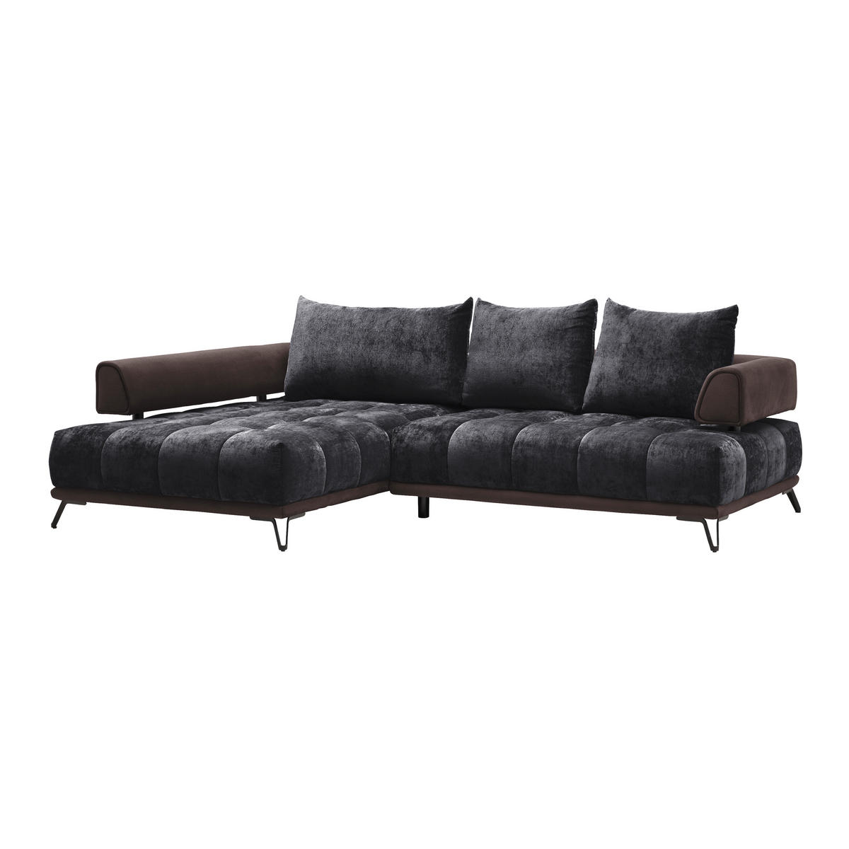 HÖRNSOFFA i antracit  - svart/antracit, Modern, metall/textil (184/262cm) - MID.YOU