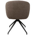 ARMLEHNSTUHL  Sitzfläche 360° drehbar, automatische Rückholfunktion Leinenoptik  - Schwarz/Braun, Design, Holz/Textil (61/84/62cm) - Valnatura