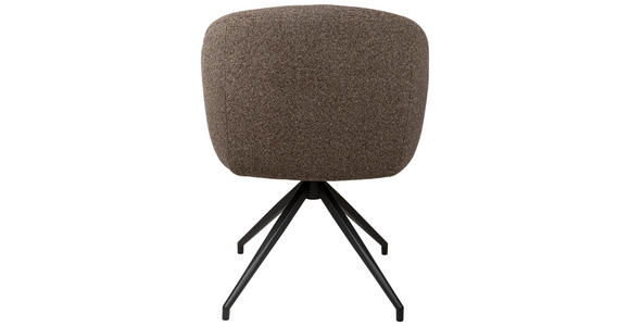 ARMLEHNSTUHL  Sitzfläche 360° drehbar, automatische Rückholfunktion Leinenoptik  - Schwarz/Braun, Design, Holz/Textil (61/84/62cm) - Valnatura