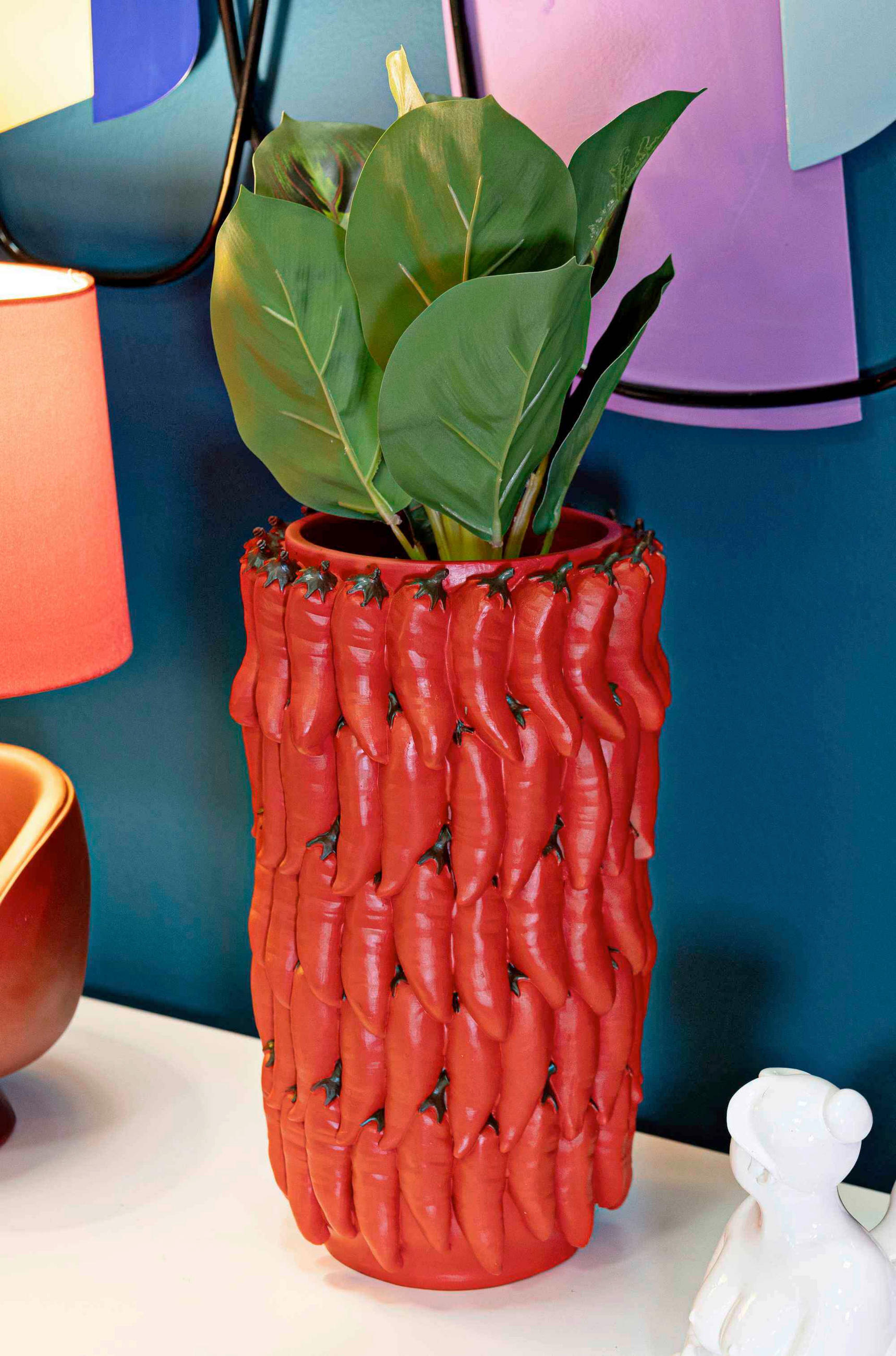 VASE  - Rot, Basics, Kunststoff (20/34/20cm)