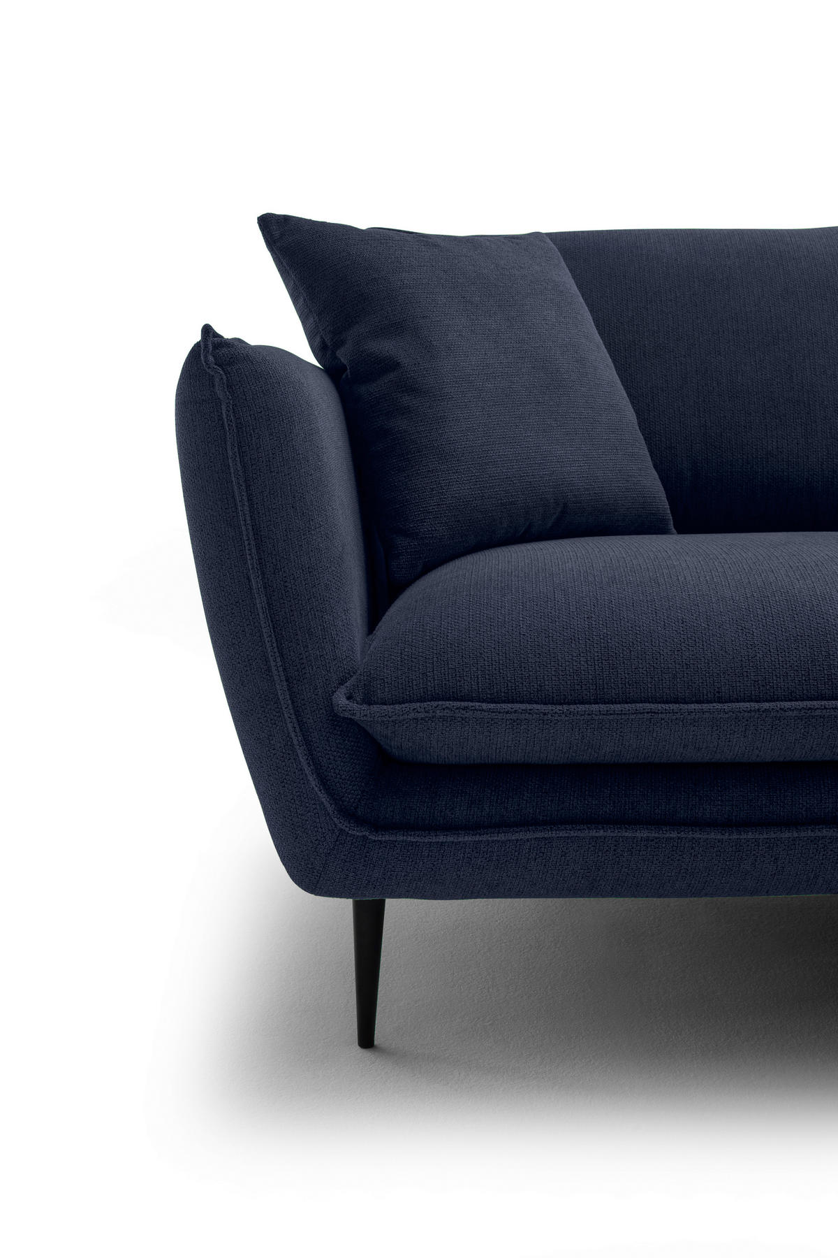ECKSOFA Dunkelblau Webstoff  - Schwarz/Dunkelblau, KONVENTIONELL, Textil/Metall (304/196cm) - Hom`in