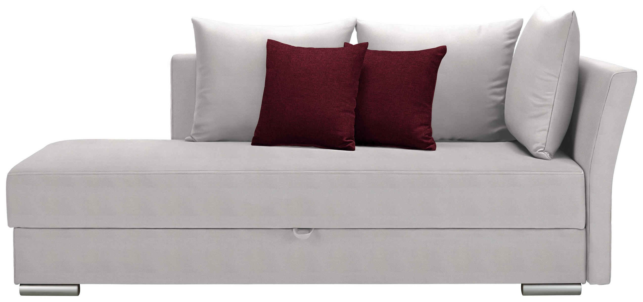 Liege in Textil Rot, Weiß