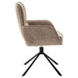 ARMLEHNSTUHL  in Stahl Webstoff  - Creme/Schwarz, Design, Textil/Metall (62/92/65cm) - Novel