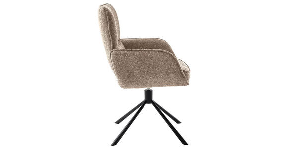 ARMLEHNSTUHL  in Stahl Webstoff  - Creme/Schwarz, Design, Textil/Metall (62/92/65cm) - Novel