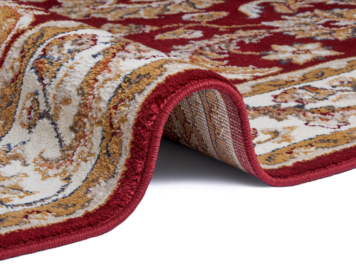 FLACHWEBETEPPICH 140/200 cm Luxor Creme, Rot  - Rot/Creme, Design, Kunststoff/Textil (140/200cm)