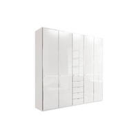 KLEIDERSCHRANK in Weiss  - Chromfarben/Weiss, Konventionell, Glas/Holzwerkstoff (250/236/58cm) - Novel