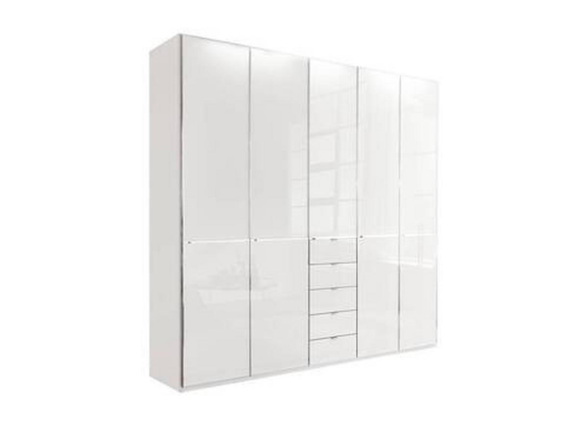 KLEIDERSCHRANK in Weiss  - Chromfarben/Weiss, Konventionell, Glas/Holzwerkstoff (250/236/58cm) - Novel