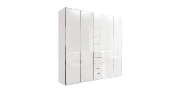 KLEIDERSCHRANK 250/236/58 cm 5-türig Weiß - Chromfarben/Weiß, KONVENTIONELL, Glas/Holzwerkstoff (250/236/58cm) - Novel