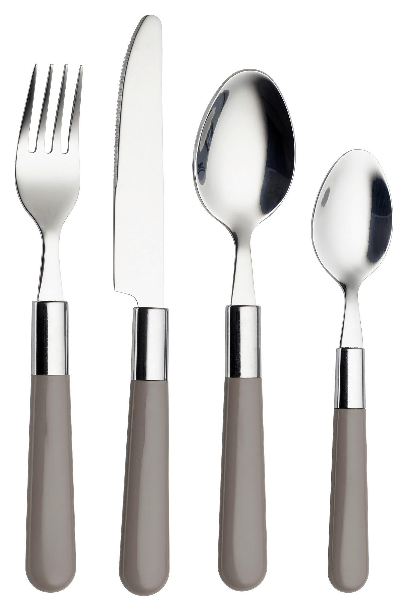 BESTECKSET Bistro  16-teilig  - Grau, Design, Kunststoff/Metall - Echtwerk