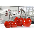 DEKOKIRSCHE - Rot/Silberfarben, Trend, Keramik (21,5/21/10cm) - Ambia Home