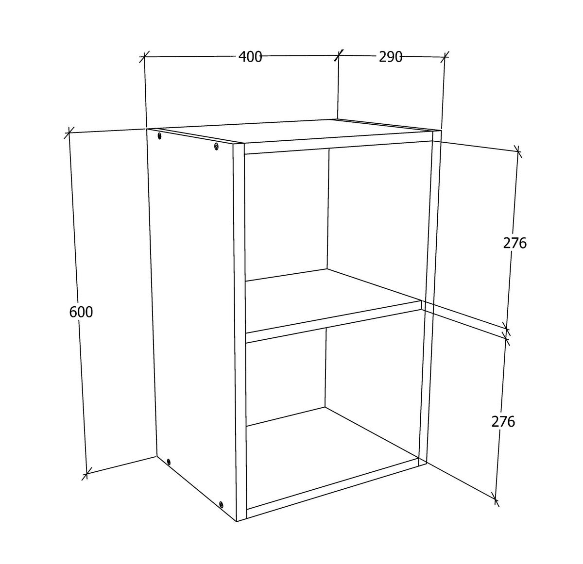 KÜCHENOBERSCHRANK 40/60/31 cm  in Weiss, Sonoma Eiche  - Weiss/Alufarben, Konventionell, Holzwerkstoff/Metall (40/60/31cm) - MID.YOU