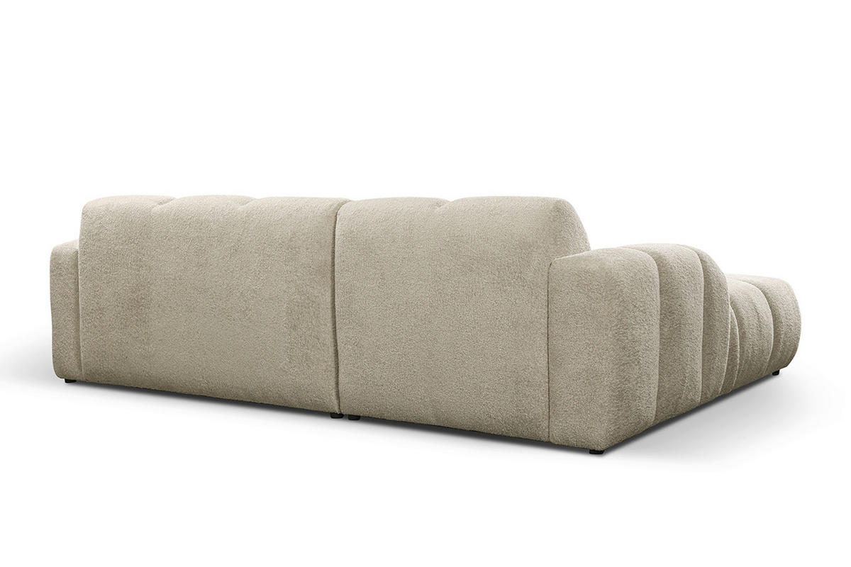 ECKSOFA VENTO in Bouclé Beige  175/255 cm  - Beige/Schwarz, Design, Kunststoff/Textil (175/255cm) - MID.YOU