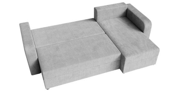 ECKSOFA  in Cord Grau  - Schwarz/Grau, KONVENTIONELL, Kunststoff/Textil (238/144cm) - Carryhome