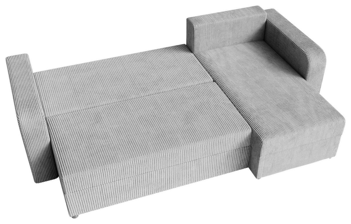 ECKSOFA Grau Cord  - Schwarz/Grau, KONVENTIONELL, Kunststoff/Textil (140/240cm) - Carryhome