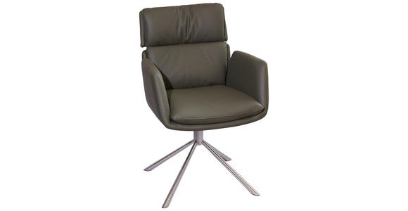 ARMLEHNSTUHL  in Edelstahl Mikrofaser  - Edelstahlfarben/Grün, Design, Textil/Metall (60/92/67cm) - Novel