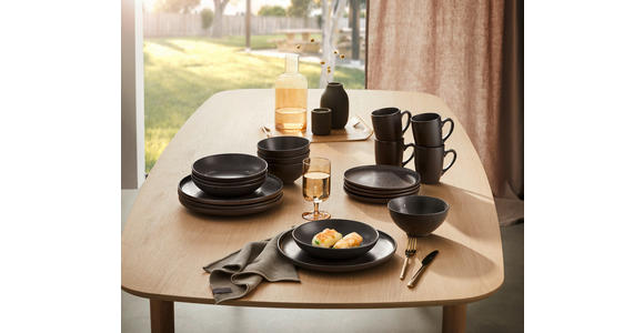 KOMBISERVICE Black Pearl 20-teilig - Schwarz, Design, Keramik - Novel