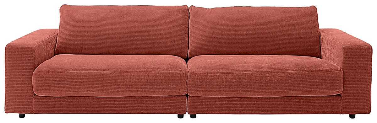 3-SITZER-SOFA in Chenille Rostfarben  - Rostfarben/Schwarz, Design, Kunststoff/Textil (290/86/127cm) - Lomoco