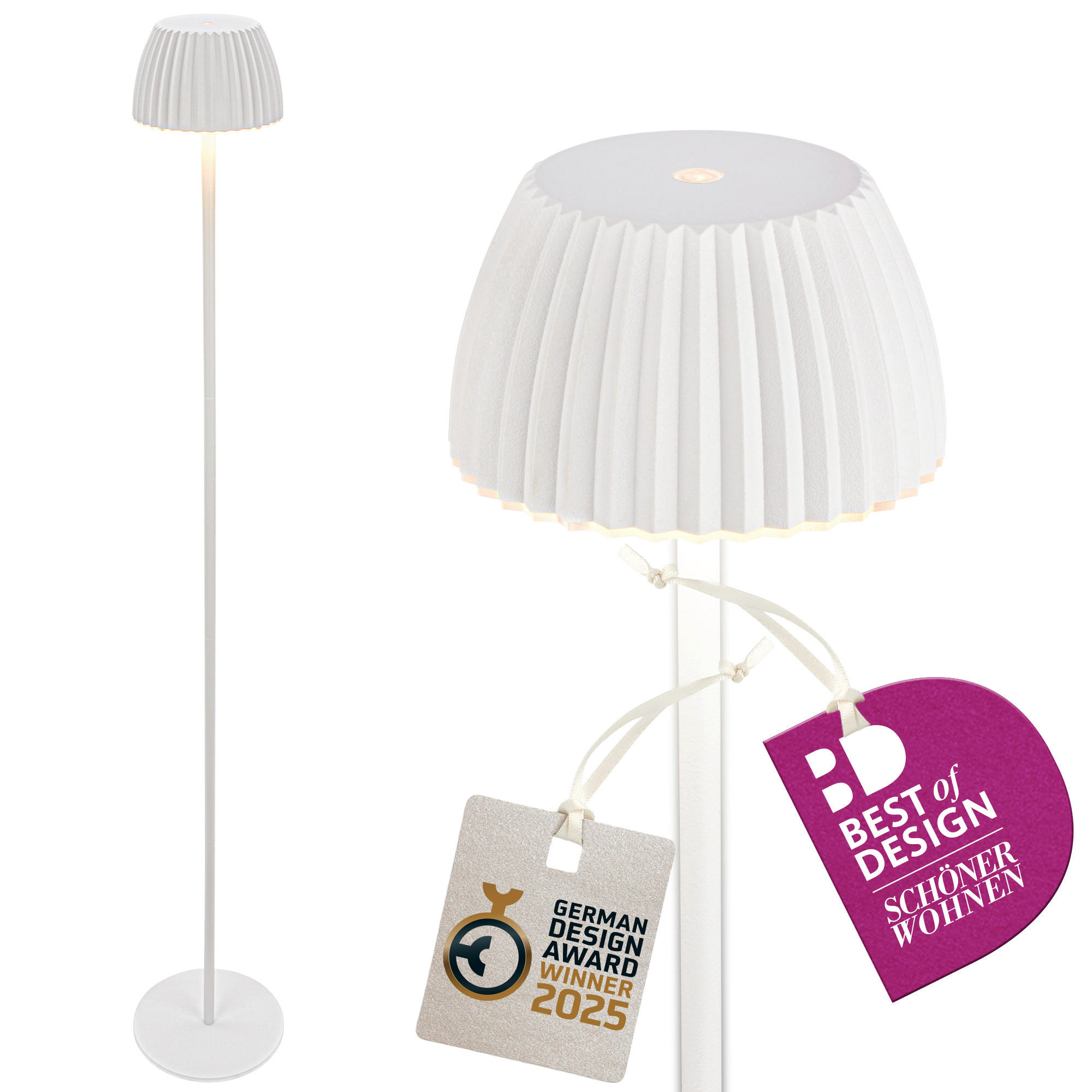 AKKU-STEHLEUCHTE 19/123,5 cm    - Weiß, Basics, Kunststoff/Metall (19/123,5cm)