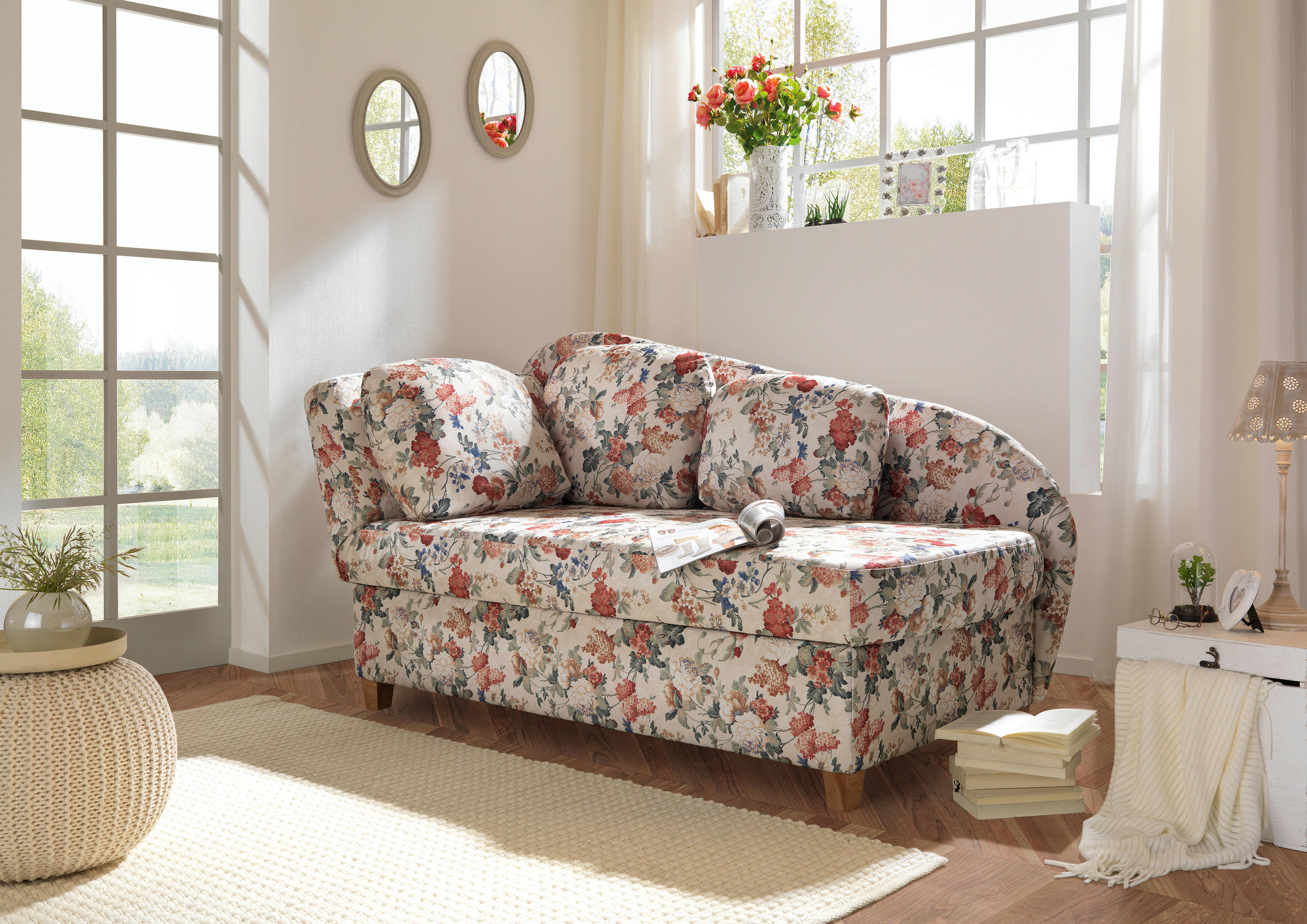 HEVERŐ textil bézs  - bézs/szürke, Design, textil/fa (180/97/85cm) - Novel