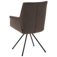 ARMLEHNSTUHL  Beinauswahl, Lederauswahl, Typenauswahl, Sitzfläche 360° drehbar  Echtleder  - Schwarz/Braun, Design, Leder/Metall (60/90/61cm) - Dieter Knoll