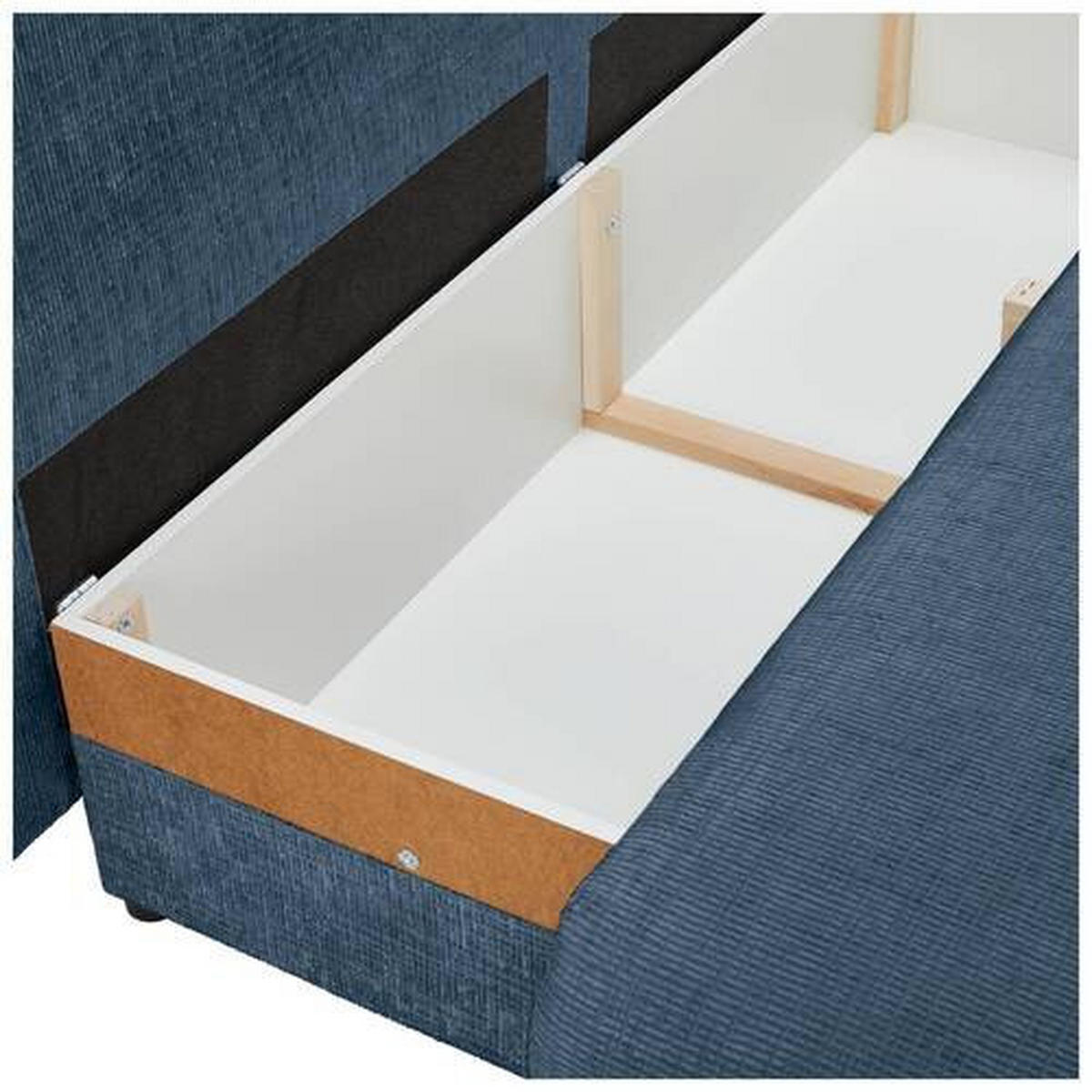 SCHLAFSOFA in Chenille Blau  - Blau/Schwarz, Konventionell, Holz/Textil (212/97/105cm) - MID.YOU