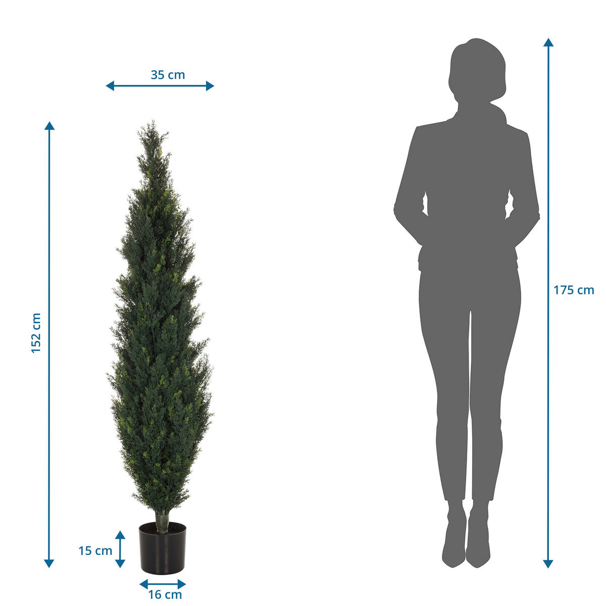 KONSTVÄXT  - grön/svart, Basics, plast (35/152/35cm) - MID.YOU