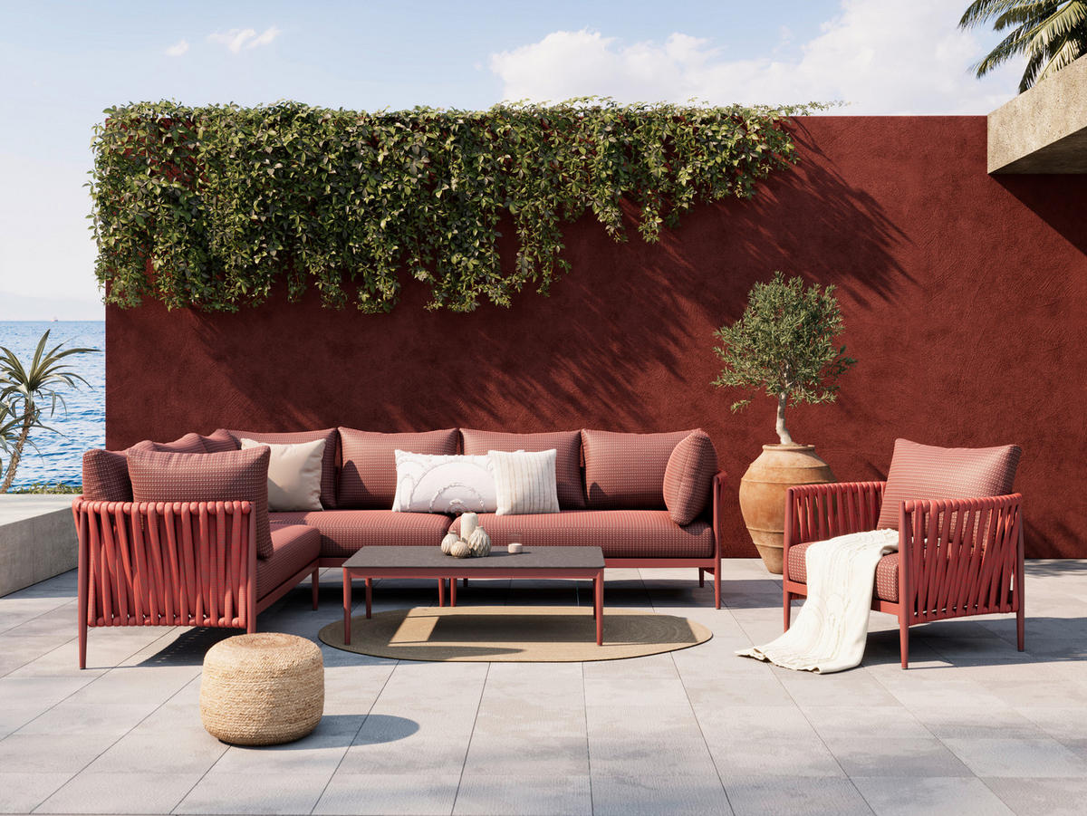 LOUNGESESSEL Rot Aluminium  - Rot, Design, Textil/Metall (91/68/81cm) - Amatio