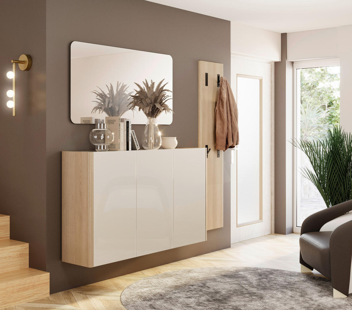 GARDEROBENPANEEL  in 40/170/3,7 cm  - Eiche Bianco, Design, Holzwerkstoff (40/170/3,7cm) - Voleo