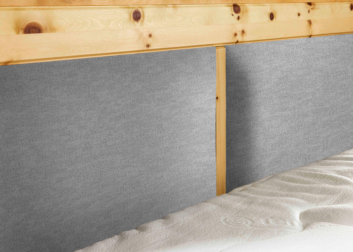 BOXSPRINGBETT 160/200 cm  in Hellgrau  - Hellgrau, Natur, Holz/Textil (160/200cm) - Linea Natura