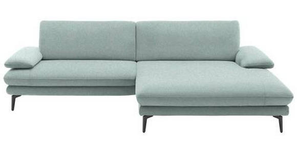 ECKSOFA in Webstoff Mintgrün  - Schwarz/Mintgrün, Design, Textil/Metall (284/184cm) - Dieter Knoll