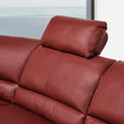 ECKSOFA Rot Echtleder  - Rot/Schwarz, Design, Leder/Metall (253/290cm) - Xora