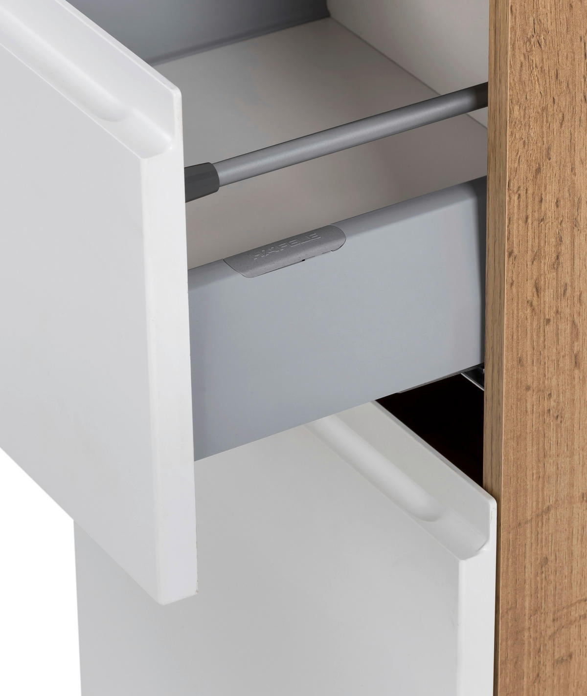 SPODNÁ SKRINKA, 40/79/35 cm - biela/dub wotan, Modern, kompozitné drevo (40/79/35cm) - Held