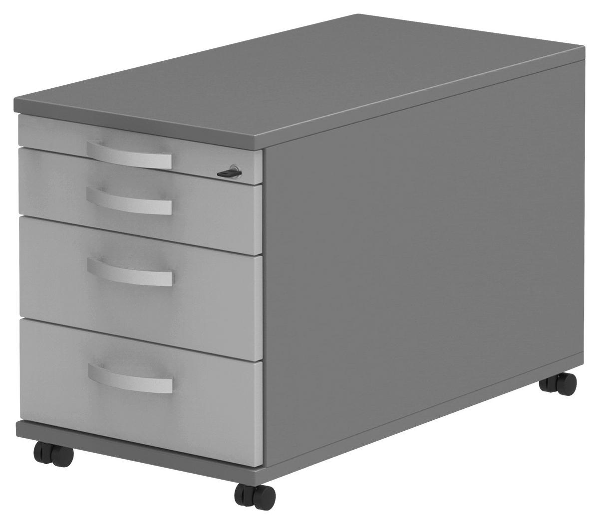 ROLLCONTAINER 42,7/54,4/80 cm  - Anthrazit/Hellgrau, Konventionell, Holzwerkstoff/Metall (42,7/54,4/80cm) - Moderano