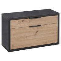 GARDEROBENBANK  in 85,1/52,3/35,3 cm  - Schieferfarben/Schwarz, Design, Kunststoff/Metall (85,1/52,3/35,3cm) - Carryhome