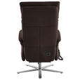 RELAXSESSEL in Leder Dunkelbraun  - Edelstahlfarben/Dunkelbraun, Design, Leder/Metall (70/124/85cm) - Cantus