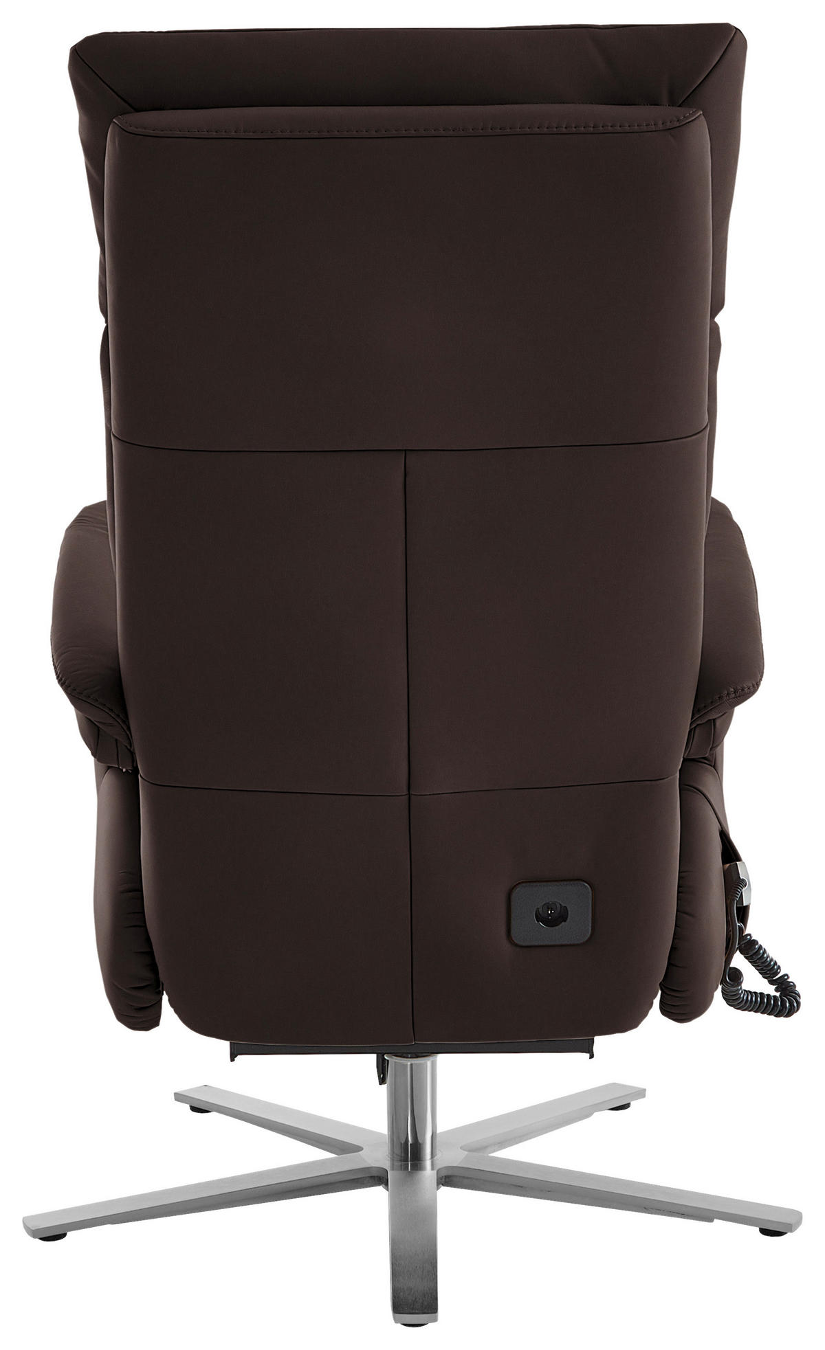 RELAXSESSEL in Leder Dunkelbraun  - Edelstahlfarben/Dunkelbraun, Design, Leder/Metall (70/124/85cm) - Cantus