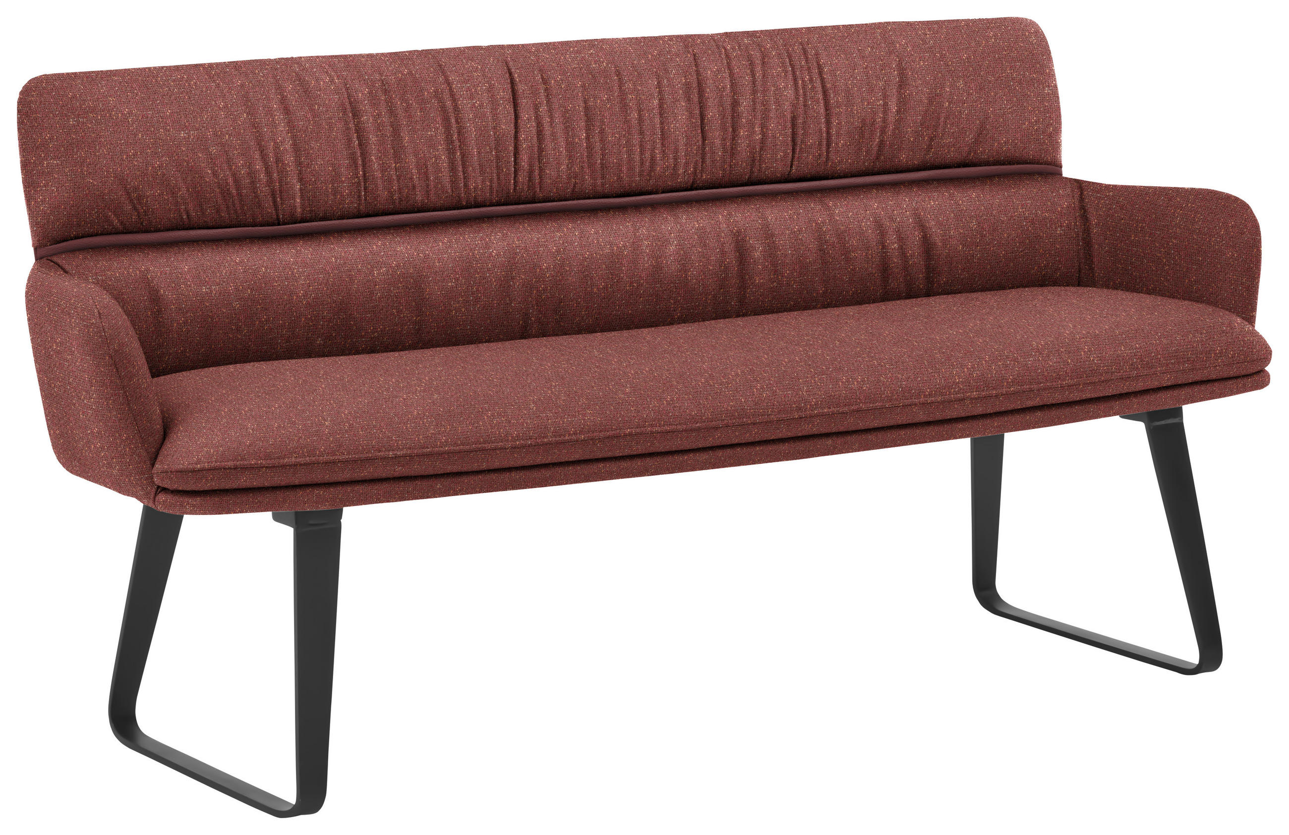 SITZBANK 220/86/68 cm Mikrofaser Dunkelrot  - Schwarz/Dunkelrot, Design, Textil/Metall (220/86/68cm) - Valdera