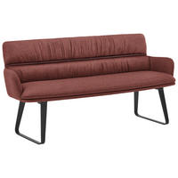 SITZBANK 220/86/68 cm Mikrofaser Dunkelrot  - Schwarz/Dunkelrot, Design, Textil/Metall (220/86/68cm) - Valdera