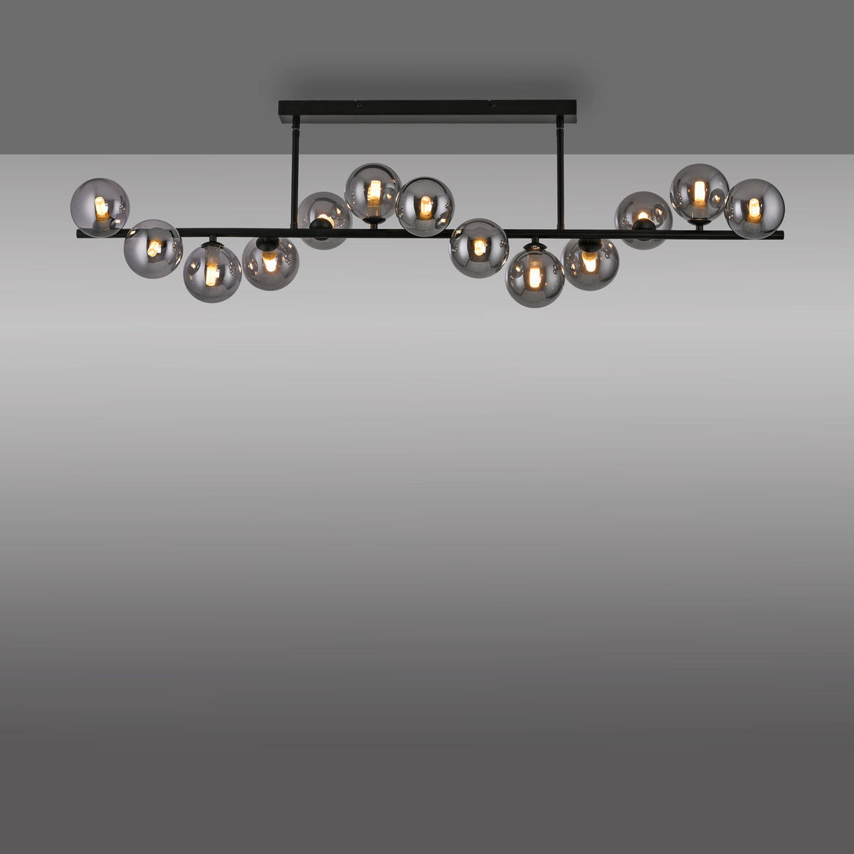 LED-DECKENLEUCHTE 118/23/34 cm   - Schwarz, Design, Glas/Kunststoff (118/23/34cm) - Schöner Wohnen