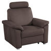 FERNSEHSESSEL in Webstoff Dunkelbraun  - Dunkelbraun/Silberfarben, Konventionell, Textil/Metall (102/91/91-159cm) - Beldomo System