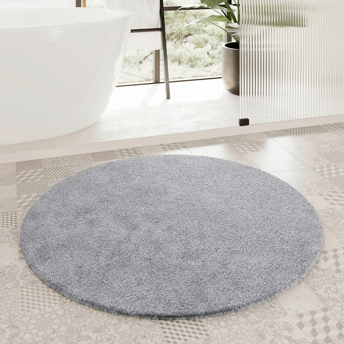 BADTEPPICH Grau 90 cm  - Grau, Basics, Kunststoff/Textil (90cm) - WECON HOME BASIC
