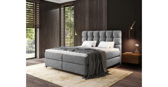 BOXSPRINGBETT 180/200 cm  in Anthrazit  - Anthrazit/Schwarz, Trend, Textil/Metall (180/200cm) - Esposa