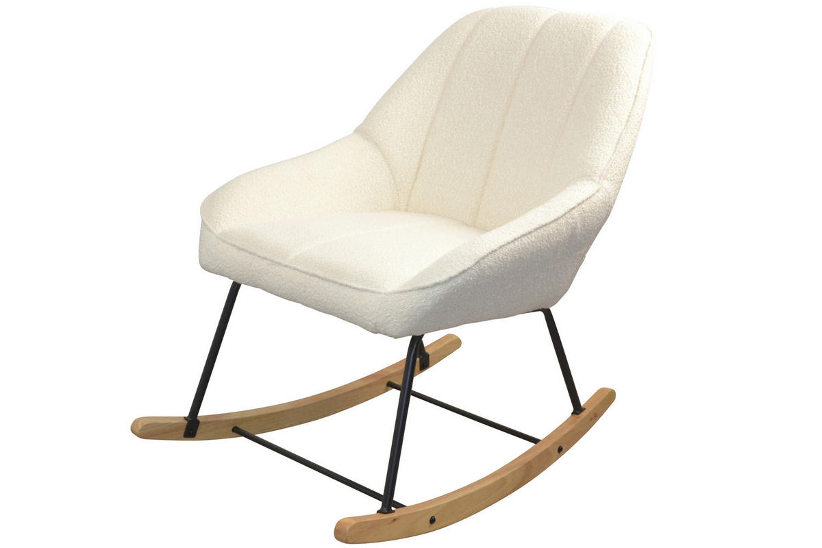 SESSEL Teddystoff Creme    - Creme/Schwarz, Design, Holz/Textil (70/100/90cm) - MID.YOU